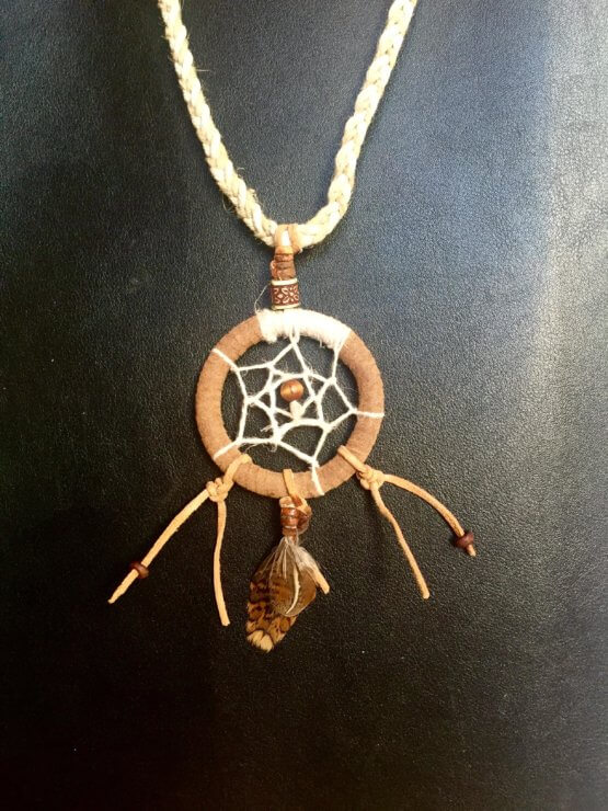 Pendentif  oeil de tigre "Dreamcatcher" mixte