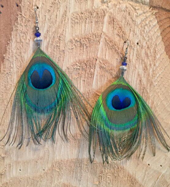 Boucles d'oreille "paon"