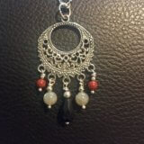 Pendentif perles semi-précieuses jaspes rouge et labradorite – Image 2