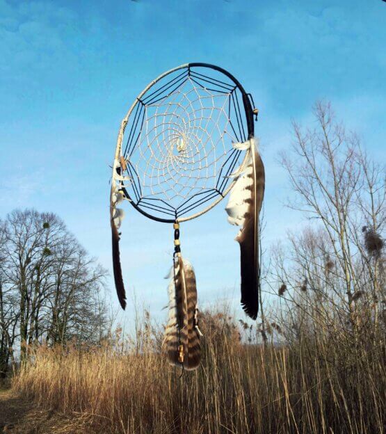 Attrape rêves véritables plumes d'aigle