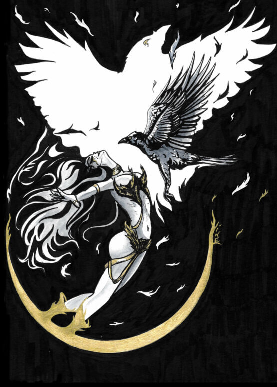 Raven totem woman shaman