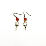 Boucles d'oreille véritable Œil de Sainte Lucie Corse et perles d'agates, porte-bonheur