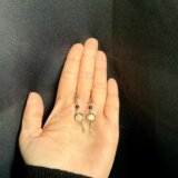 Boucles d'oreille véritable Œil de Sainte Lucie Corse et perles d'hématites, porte-bonheur avec petit bracelet assorti – Image 3