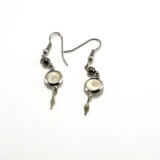 Boucles d'oreille véritable Œil de Sainte Lucie Corse et perles d'hématites, porte-bonheur avec petit bracelet assorti – Image 5